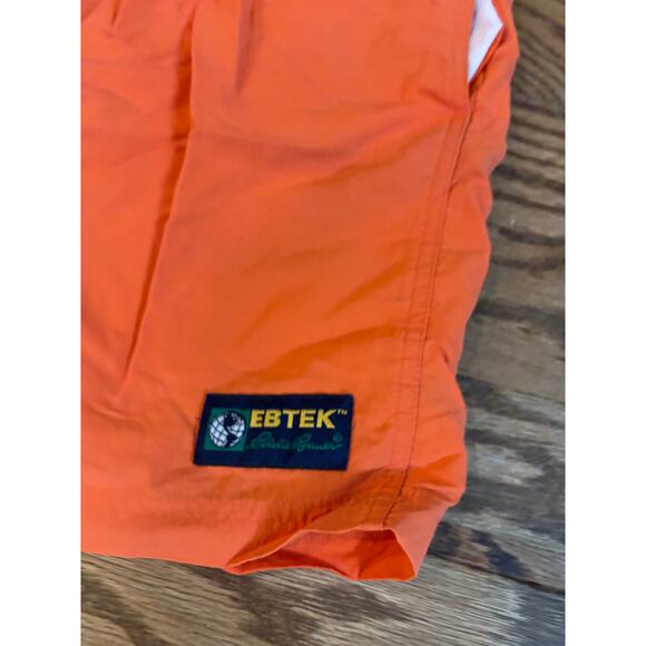 EBTEK Eddie Bauer Short Lined Swim Drawstring Large Nylon Vintage Orange - Picture 7 of 7